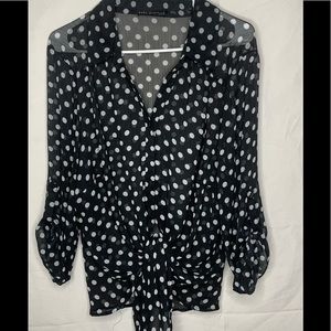 COPY - - Sara Michelle polka dot blouse